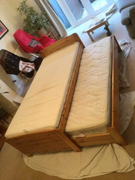 Photo of free Solid pine single bed with guest pullout bed (Townsend AL3) #1