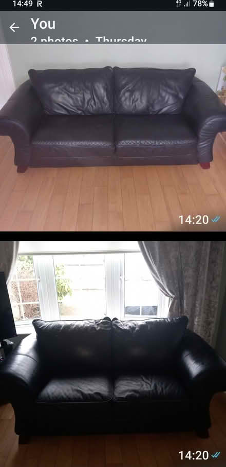 Photo of free 3 and 2 seater leather suite (Dublin 15) #1