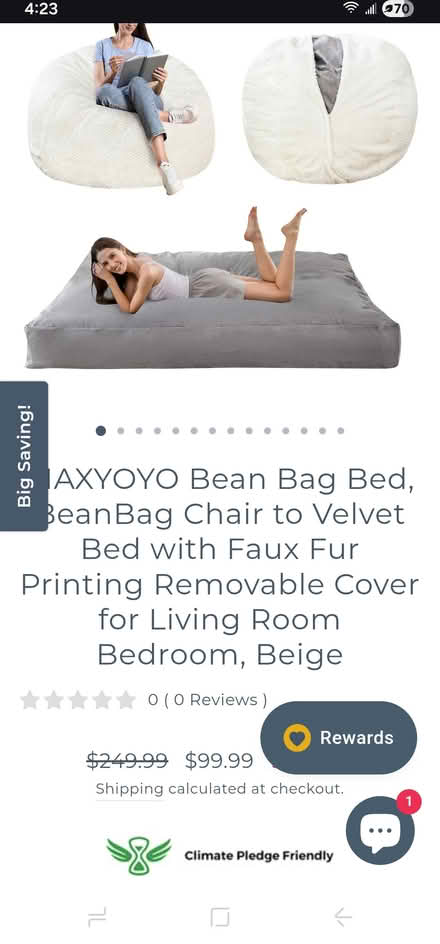 Photo of free Queen foam beanbag bed chair (San Marcos) #2