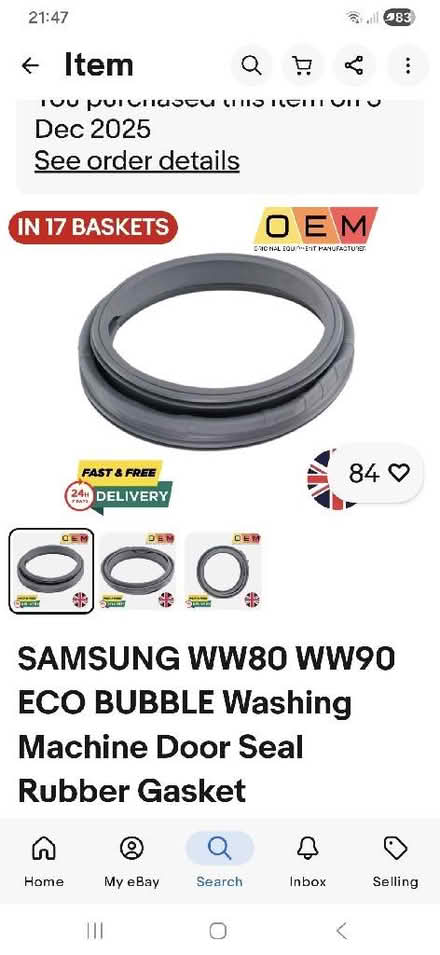 Photo of free Washing machine door seal (Dunton Green TN13) #1