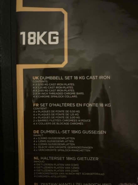 Photo of free Cast iron dumbbell set 18Kg (Norbiton KT2) #3