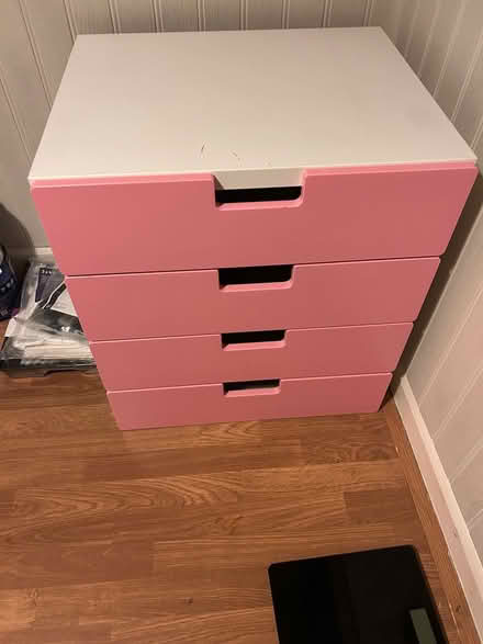 Photo of free IKEA stuva 4 drawer pink/white unit (Smallfield RH6) #1