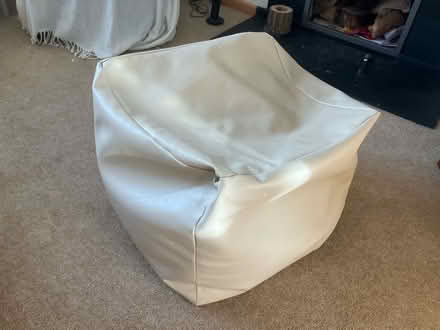 Photo of free Leather (faux) cream bean bag (Lympstone) #1
