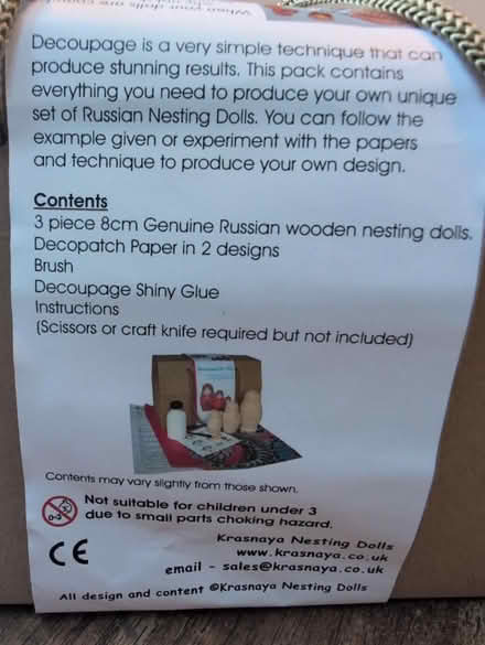 Photo of free Decoupage Russian doll making kit (HR1) #2