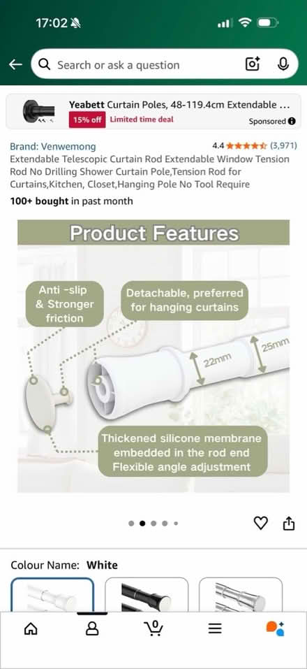 Photo of free Extendable tension curtain rods (Blackrock) #2