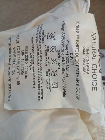Photo of free King size duvet (LU1. Caddington) #1