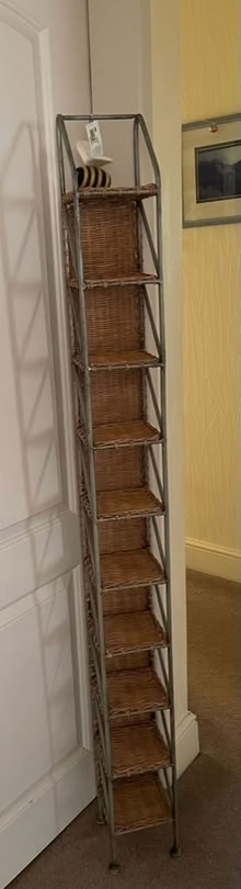 Photo of free Metal and rattan CD shelf unit (Fernhill BL9) #1