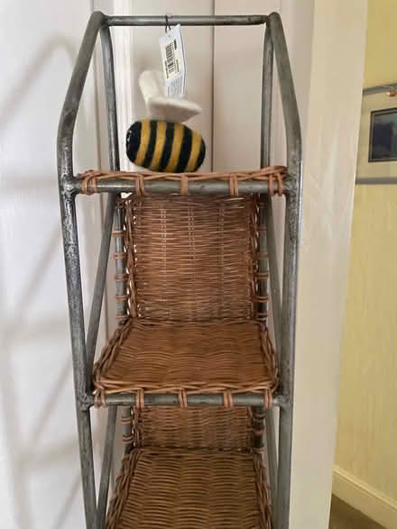 Photo of free Metal and rattan CD shelf unit (Fernhill BL9) #2