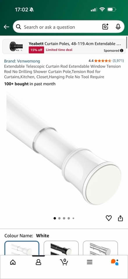 Photo of free Extendable tension curtain rods (Blackrock) #1