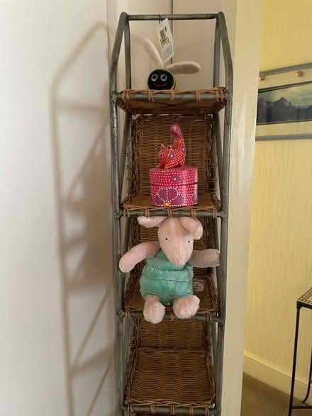 Photo of free Metal and rattan CD shelf unit (Fernhill BL9) #3