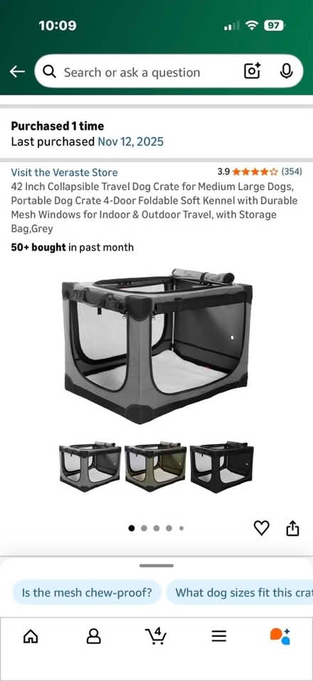 Photo of free Soft side dog crate - used once (Larkspur ca) #1