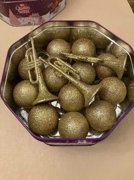 Photo of free Gold tree decorations (Madeley TF7) #1