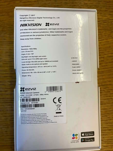 Photo of free EZVIZ CTQ2C indoor wifi camera (untested) (Walton Manor OX2) #2