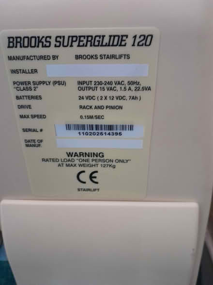 Photo of free Stairlift (Grassmoor, Chesterfield) #3