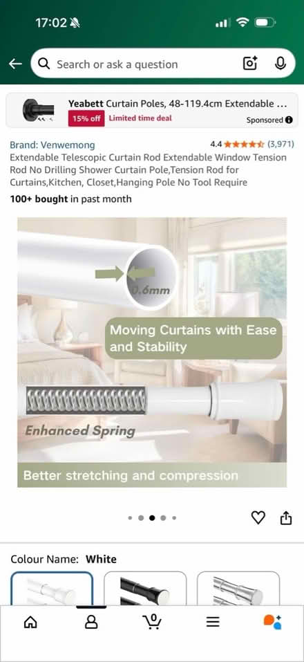 Photo of free Extendable tension curtain rods (Blackrock) #4