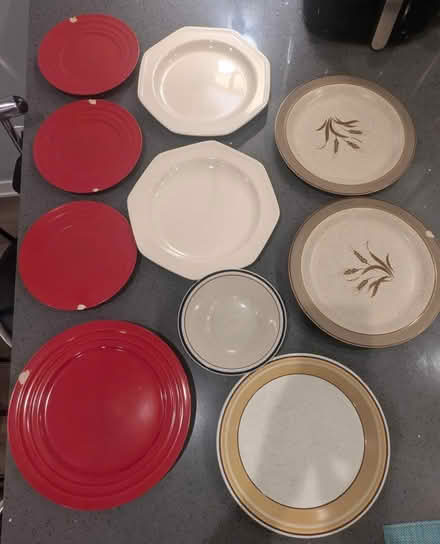 Photo of free Assorted Dinner Plates (and a bowl) (N Harlem and W Waveland Ave) #1