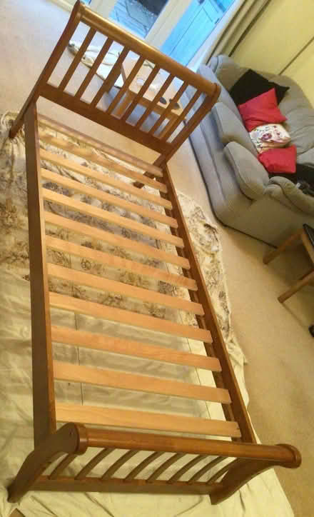 Photo of free Solid Oak single bed and mattress (Townsend AL3) #3