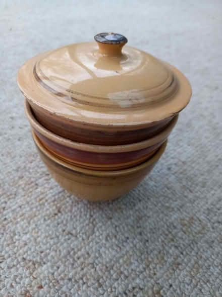 Photo of free 3 small ceramic bowls and 1 lid (Bernards Heath AL3) #3