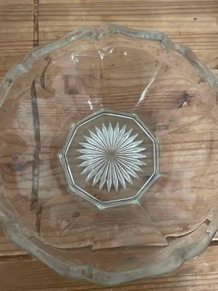Photo of free Large glass patterned bowl (Camberley) #1