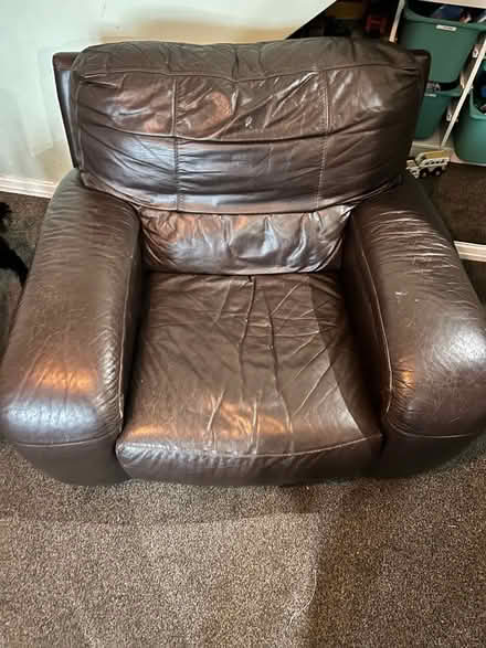 Photo of free Leather three piece suite (Bamber Bridge PR5) #3