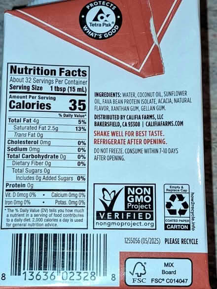 Photo of free Non-dairy Heavy Cream-unopened (North City, Shoreline) #3