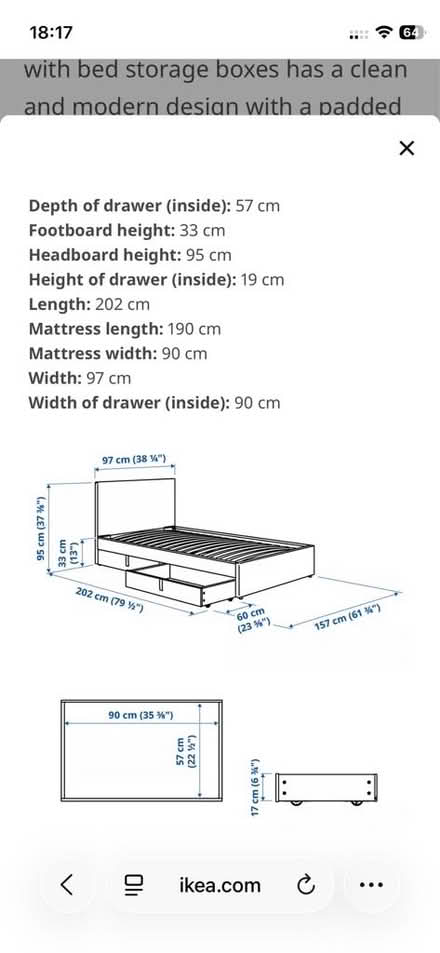Photo of free IKEA gladstad single bed frame (Lumb BB4) #2