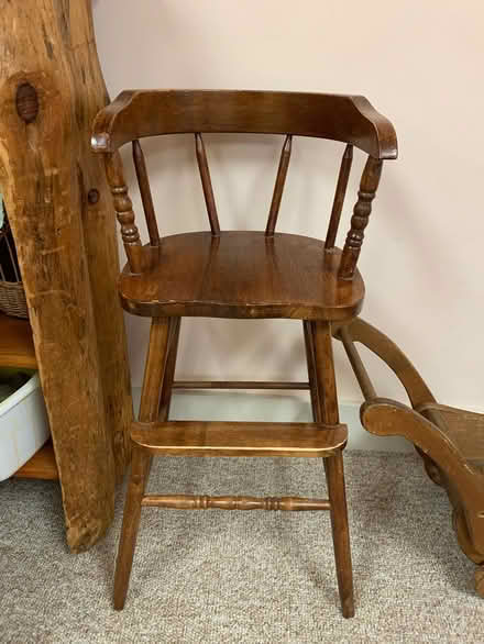 Photo of free Antique wooden toddler high chair (Bellrock area Malden) #2