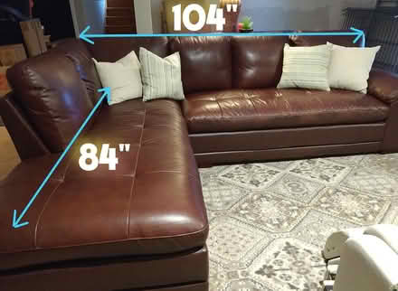 Photo of free Leather Sectional (Elgin, near Bowes Rd & Nolan) #1