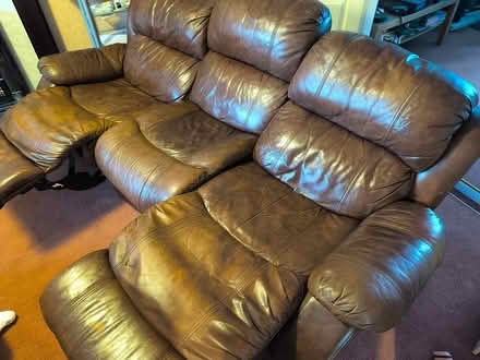 Photo of free 3 seat Dual reclining leather sofa (Beaumont) #2