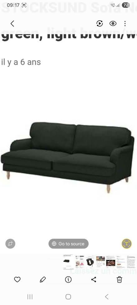 Photo of free Ikea Stocksund 2 seater sofa, Nolhaga dark green (Ashwood Park CW9) #1