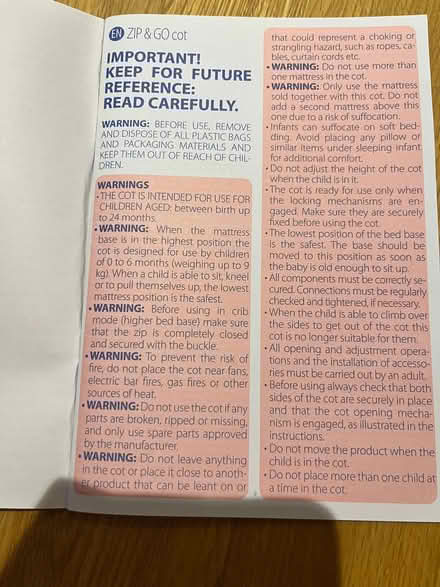 Photo of free Travel Cot - Zip & Go (by chicco) (Upper Saxondale NG12) #2