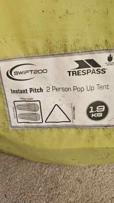 Photo of free 2 Person Pop Up Tent (CT8) #2