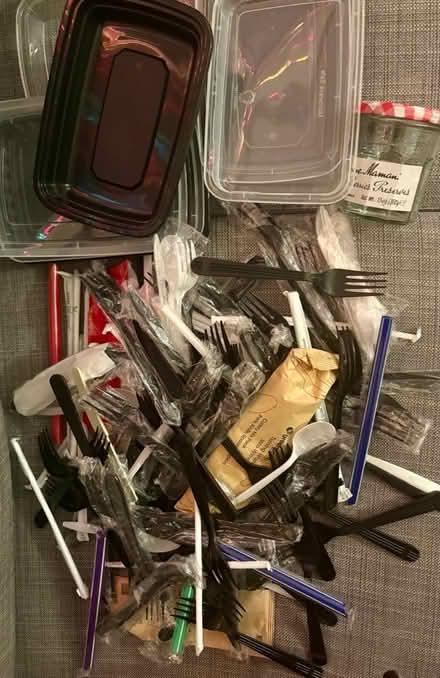 Photo of free Disposable utensils and Tupperware (108 and Broadway) #1