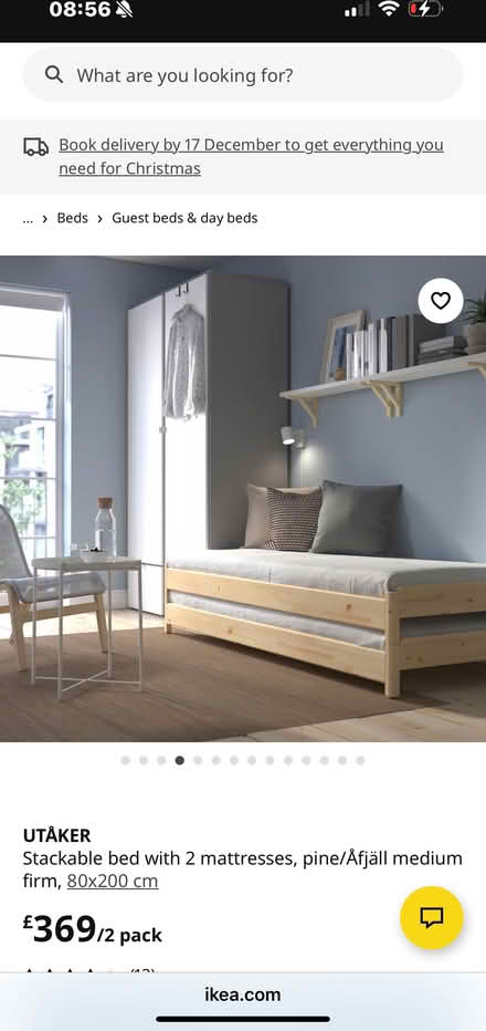 Photo of free UTÅKER Stackable bed with 2 mattresses, pine/Åfjäll medium firm, 80x200 cm (Woburn Sands MK17) #1
