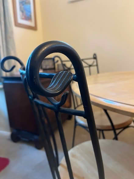 Photo of free Wood & wrought iron table + chairs (Godalming GU7) #4