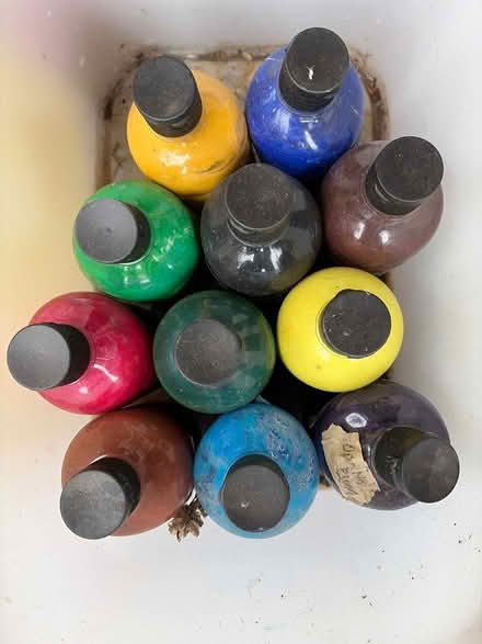 Photo of free Bucket of acrylic paints (Bascom/Union Campbell) #1