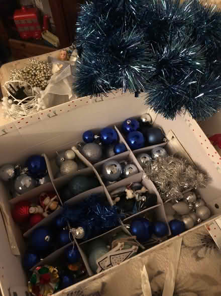 Photo of free Christmas decorations (blue & white) (Wilstead MK45) #1