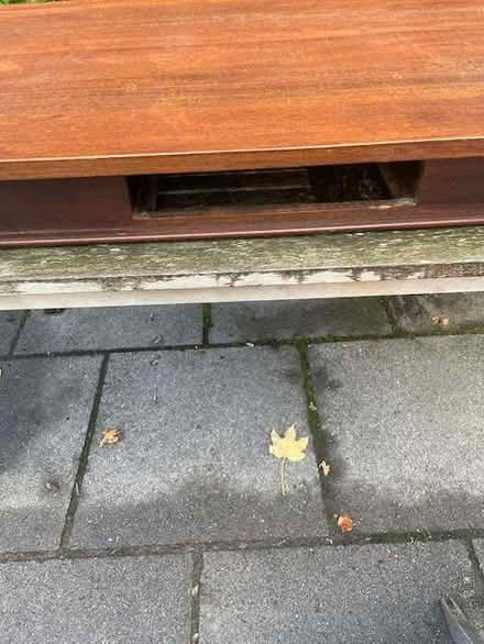 Photo of free Sturdy banana wood table with drawer and plastic floor glide (Brooke NR15) #3
