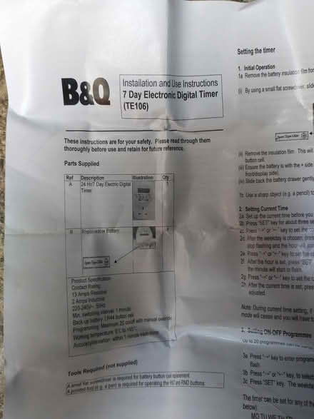 Photo of free Seven Day Digital Electronic Timer (Cambourne, CB23) #3