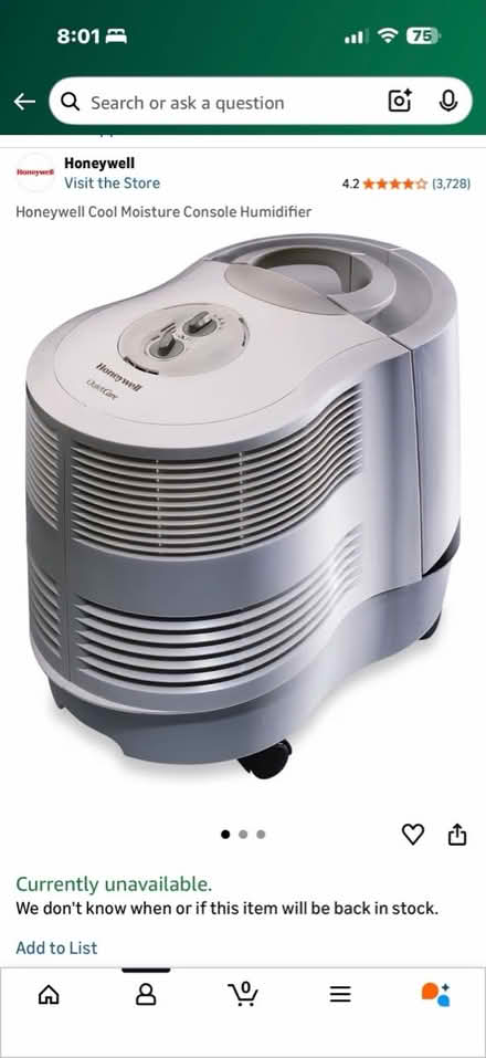 Photo of free Honeywell Cool Moisture Humidifier (Near Wootton High School) #1