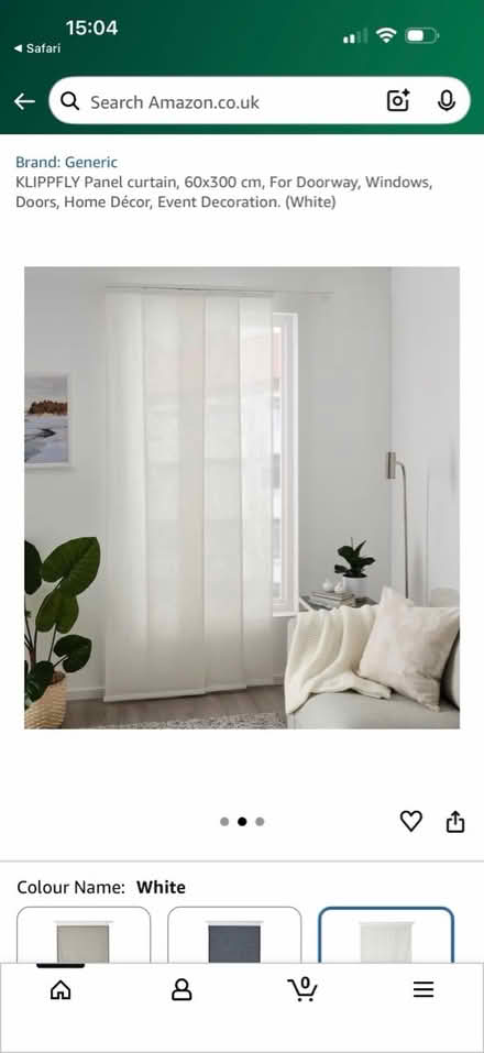 Photo of free IKEA Klippfly panel curtain (Blackrock) #1