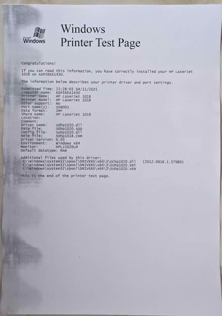 Photo of free HP Laserjet 1018 Printer (bradford-on-avon) #2