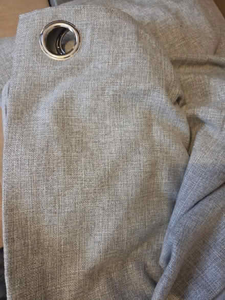 Photo of free Pair of long grey eyelet curtains (L25) #1