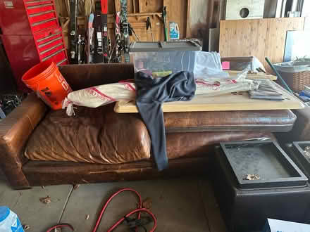 Photo of free Leather couch (Newton Center) #1