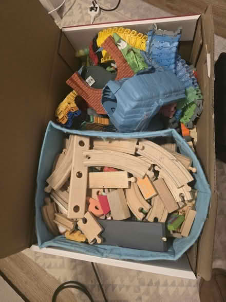 Photo of free Box of wooden and plastic rail (Malden Manor KT4) #3