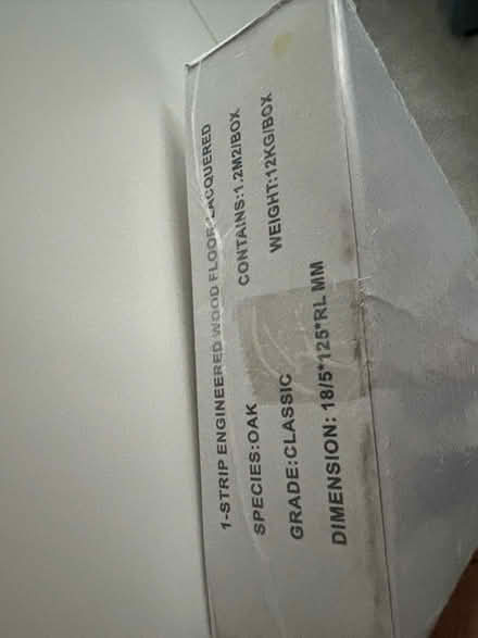 Photo of free 2 unopened boxes of engineered oak flooring (Merton Park SW20) #1