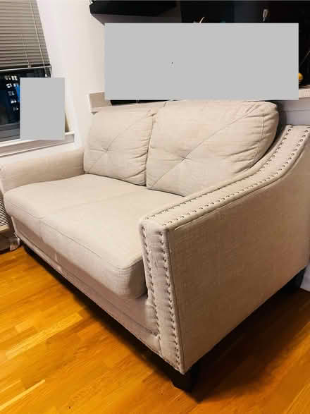Photo of free Beige loveseat/couch (Jersey City) #3