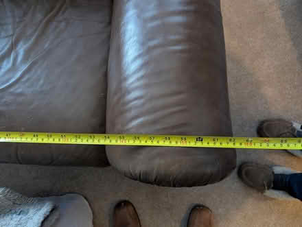 Photo of free Brown leather 2 seater settee (Joppa EH15) #4