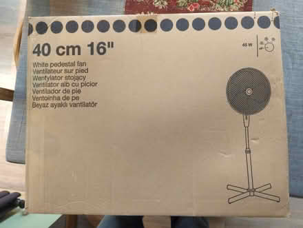 Photo of free 40cm white pedestal fan, unopened (CT1) #1