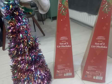 Photo of free Christmas lit obelisks (Sutton SM3) #1